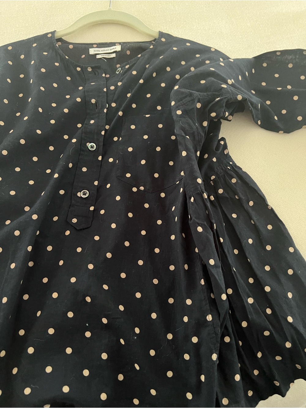 Isabel Marant Black Blouse with Cream Polka Dots - Picture 7 of 9